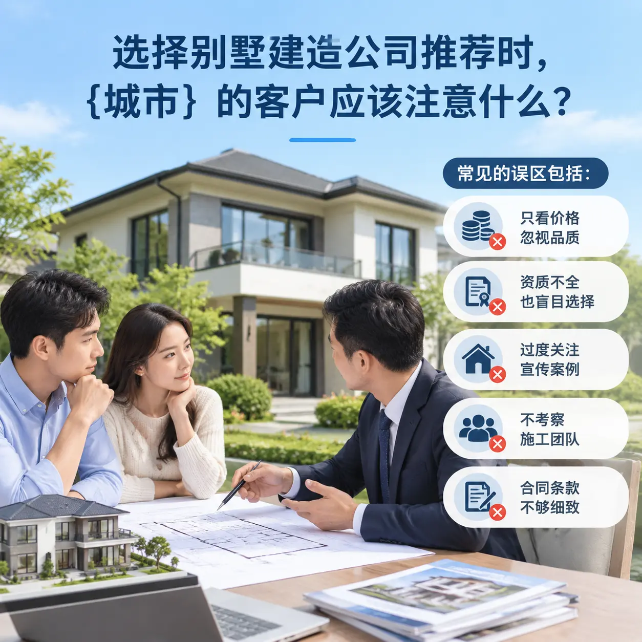 选择别墅建造公司推荐时，大方 的客户应该注意什么？